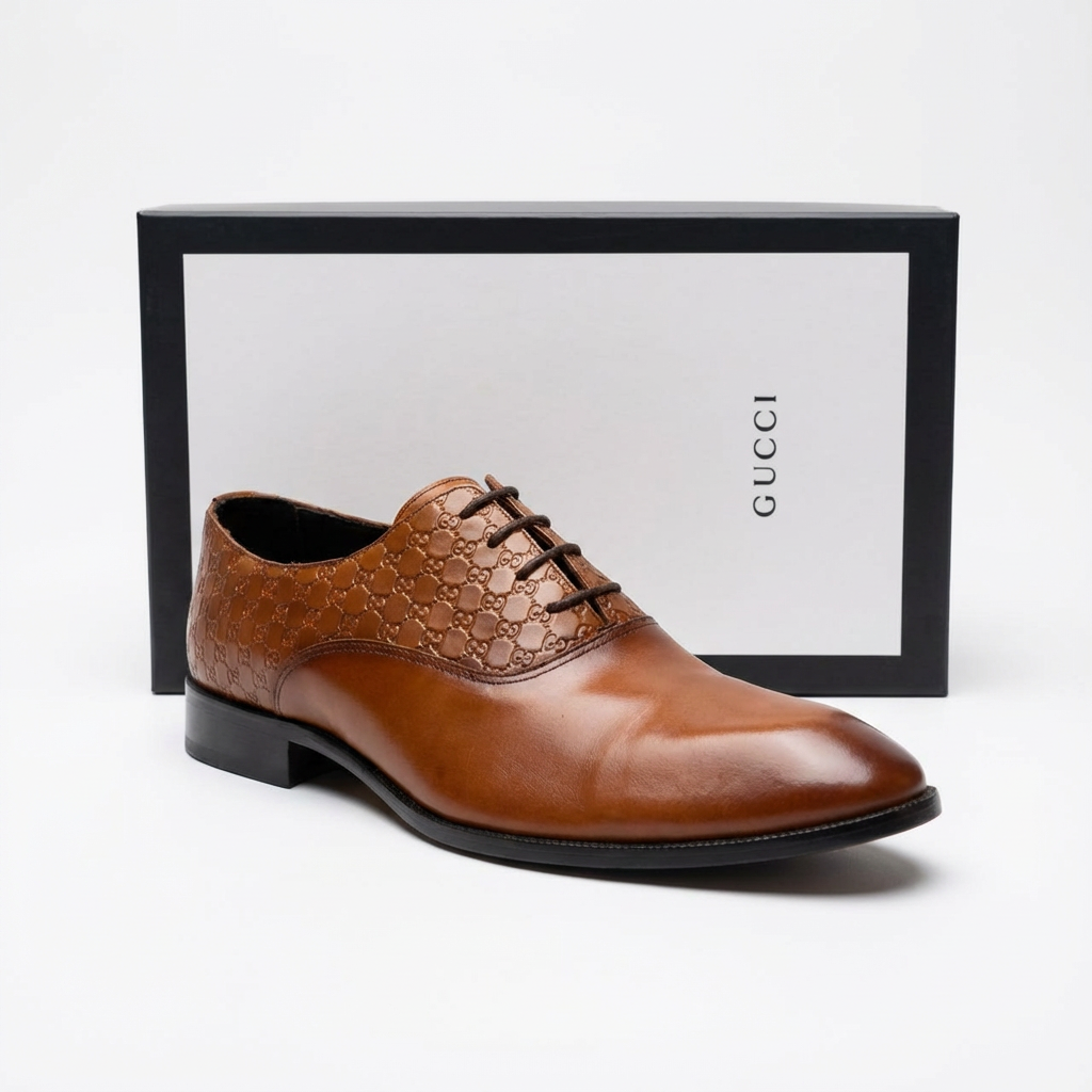 Sapato Derby Gucci Caramelo Frequenciado