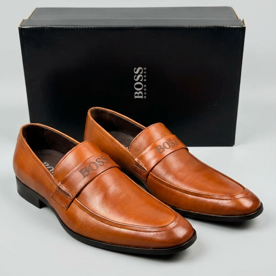 Sapato Social Boss Caramelo em Couro