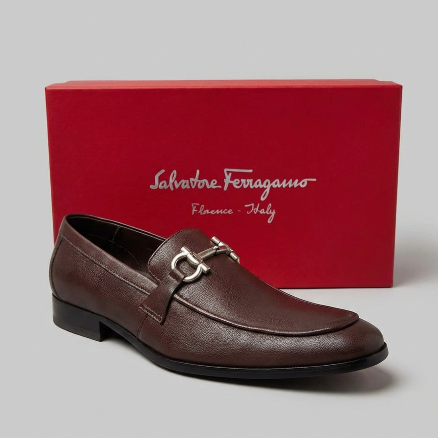 Sapato Social Masculino SF Italy Café Couro de Carneiro