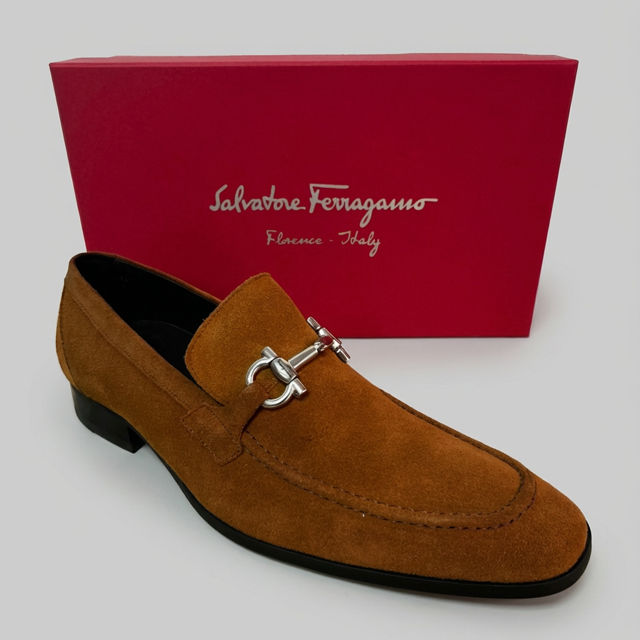 Sapato Social Masculino SF Italy Ferrugem Argentino em Camurça