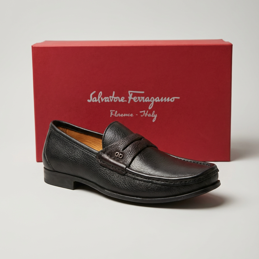 Mocassim Estilo Argentino SF Italy Preto em Couro