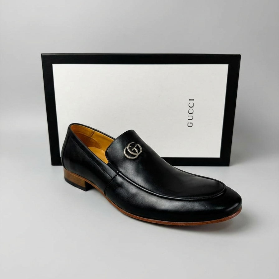 Sapato Loafer Social Gucci Italy 'GG" mini Preto