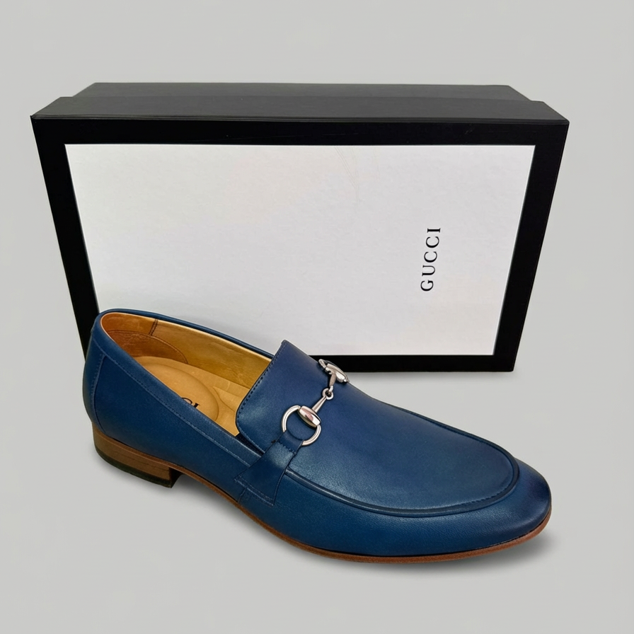 Sapato Loafer Social Gucci Italy Navy