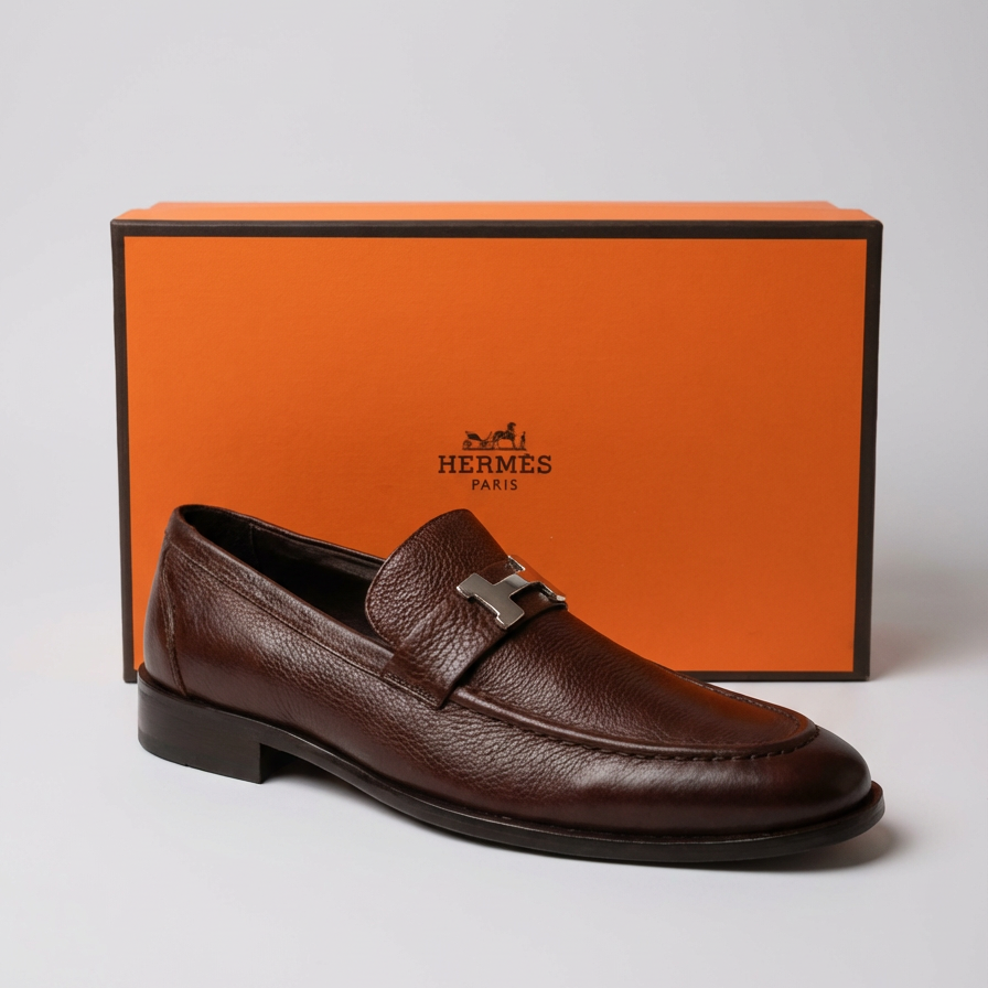 Mocassim Hermès Paris Mouro Metal Níquel