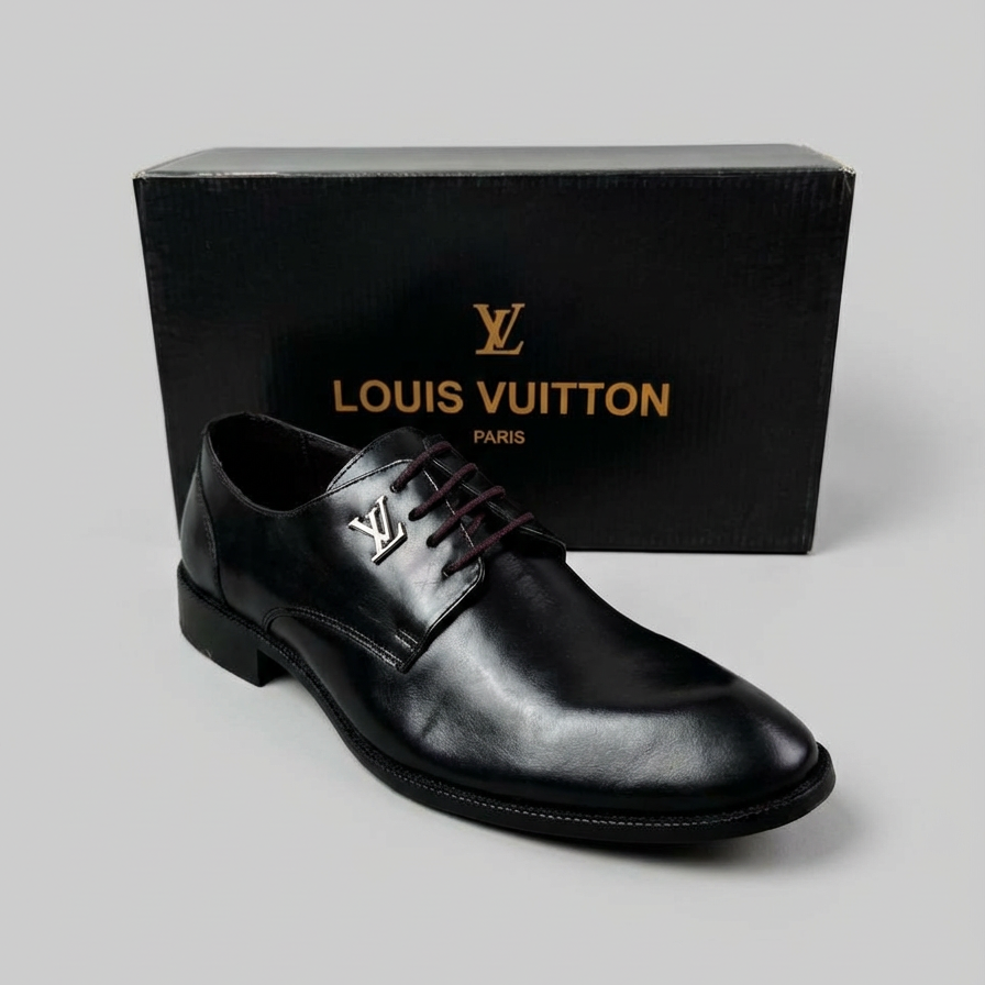 Sapato Social Derby Louis Vuitton Black Major