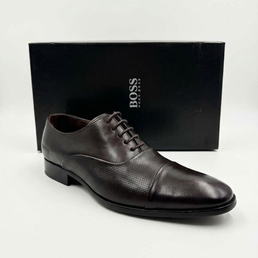 Sapato Derby Boss Preto em Couro