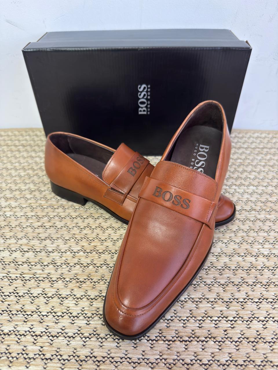 Sapato Social Boss Caramelo em Couro