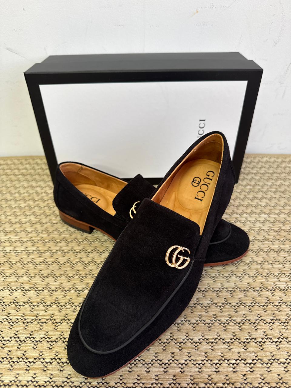Sapato Loafer Social Gucci Italy 'GG" mini Camurça