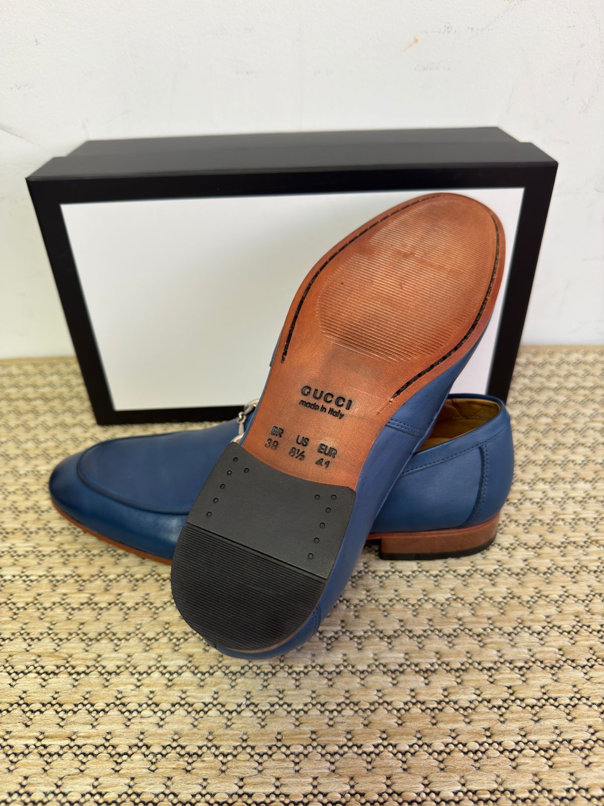 Sapato Loafer Social Gucci Italy Navy