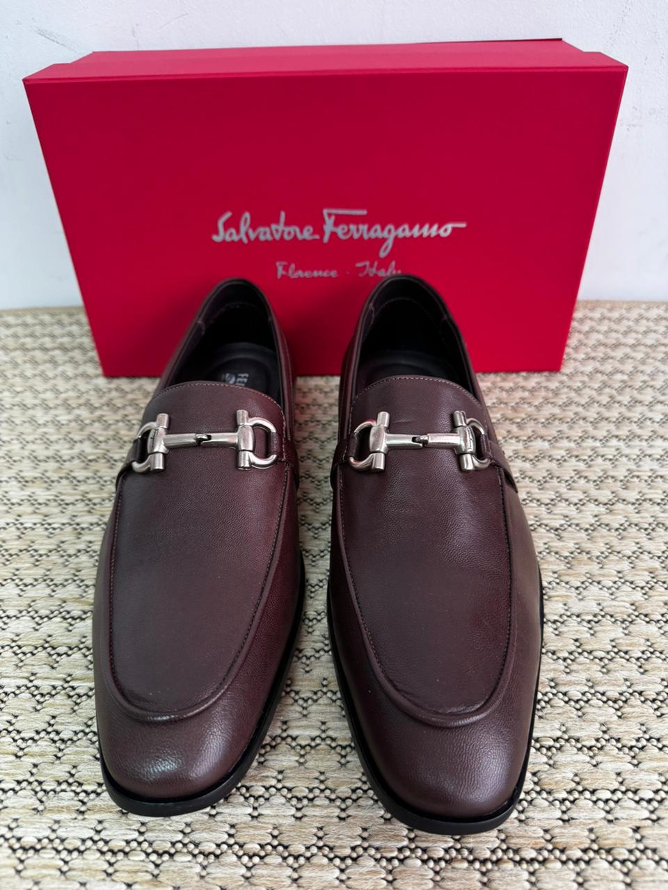 Sapato Social Masculino SF Italy Café Couro de Carneiro