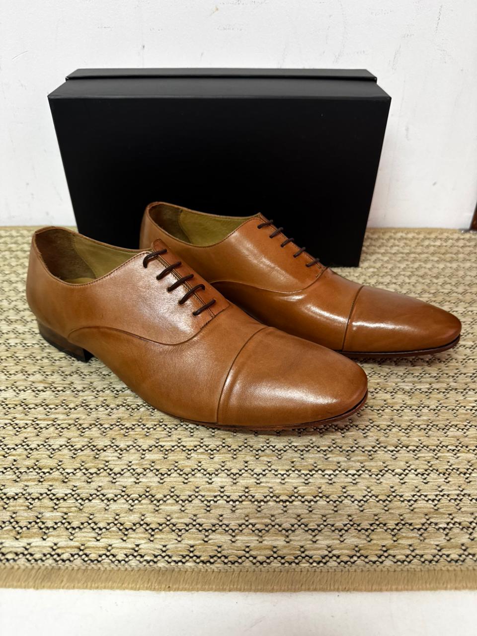 Sapato Derby Tan em Couro