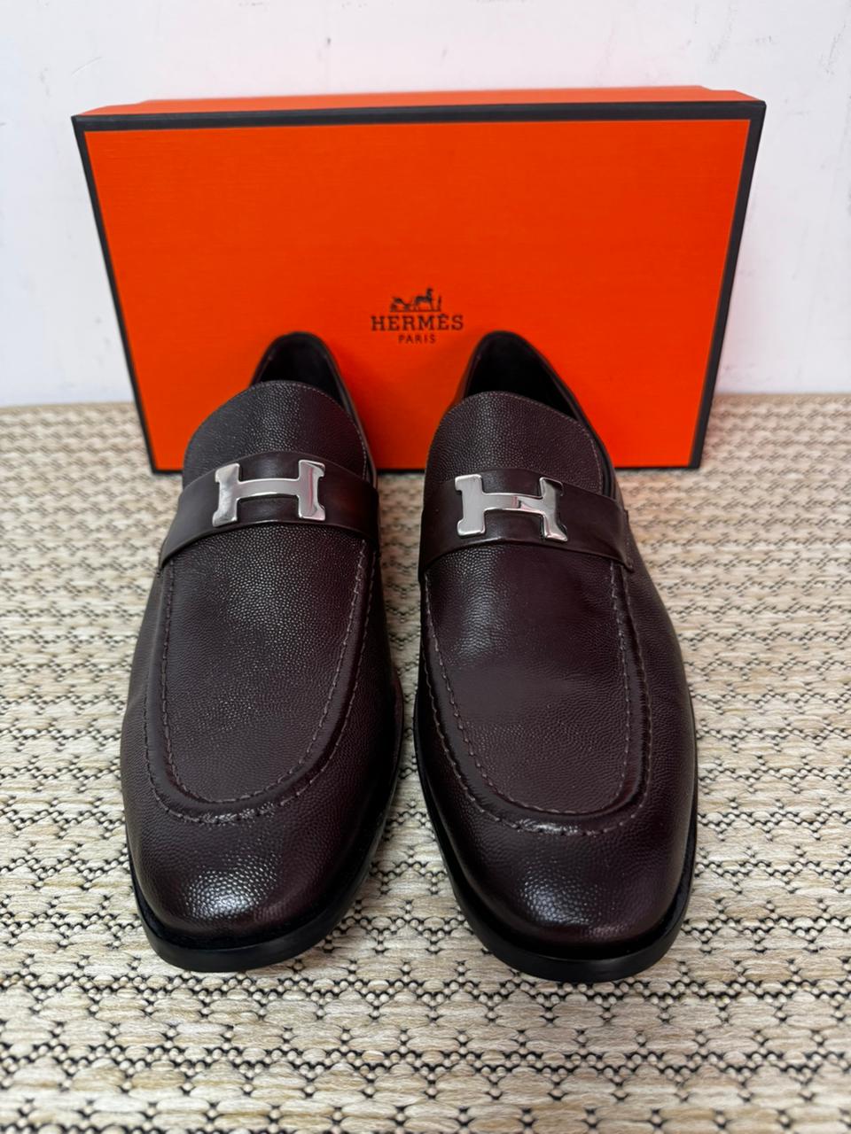 Mocassim Hermès Paris Couro Iguana