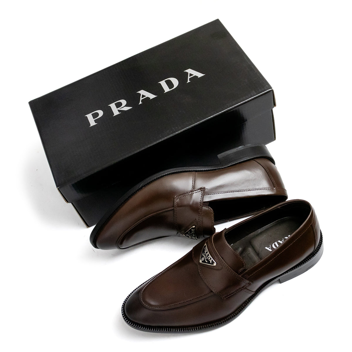 Mocassim Prada Silver Metallic Estampado